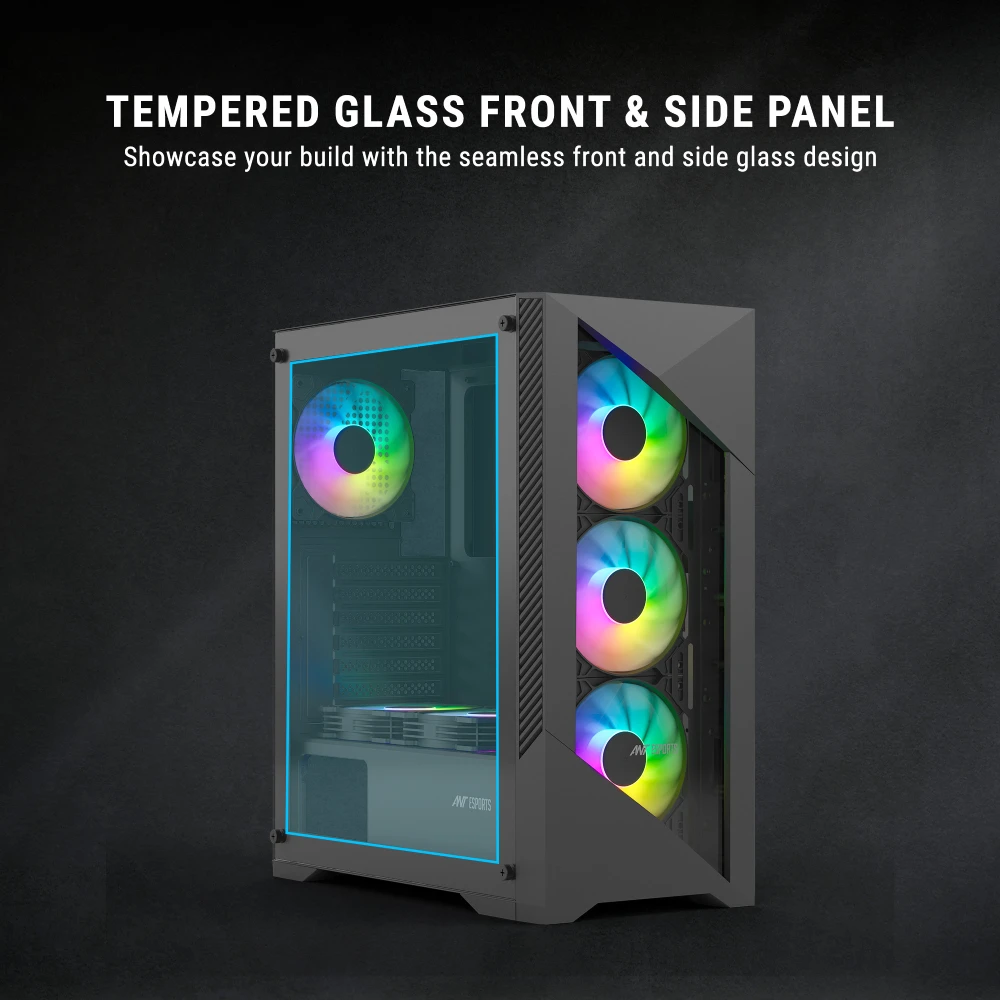 Ant Esports Cabinet ICE-270G 6F Black view 6
